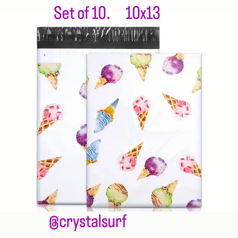 10pc 10x13 Ice Cream Poly Mailers